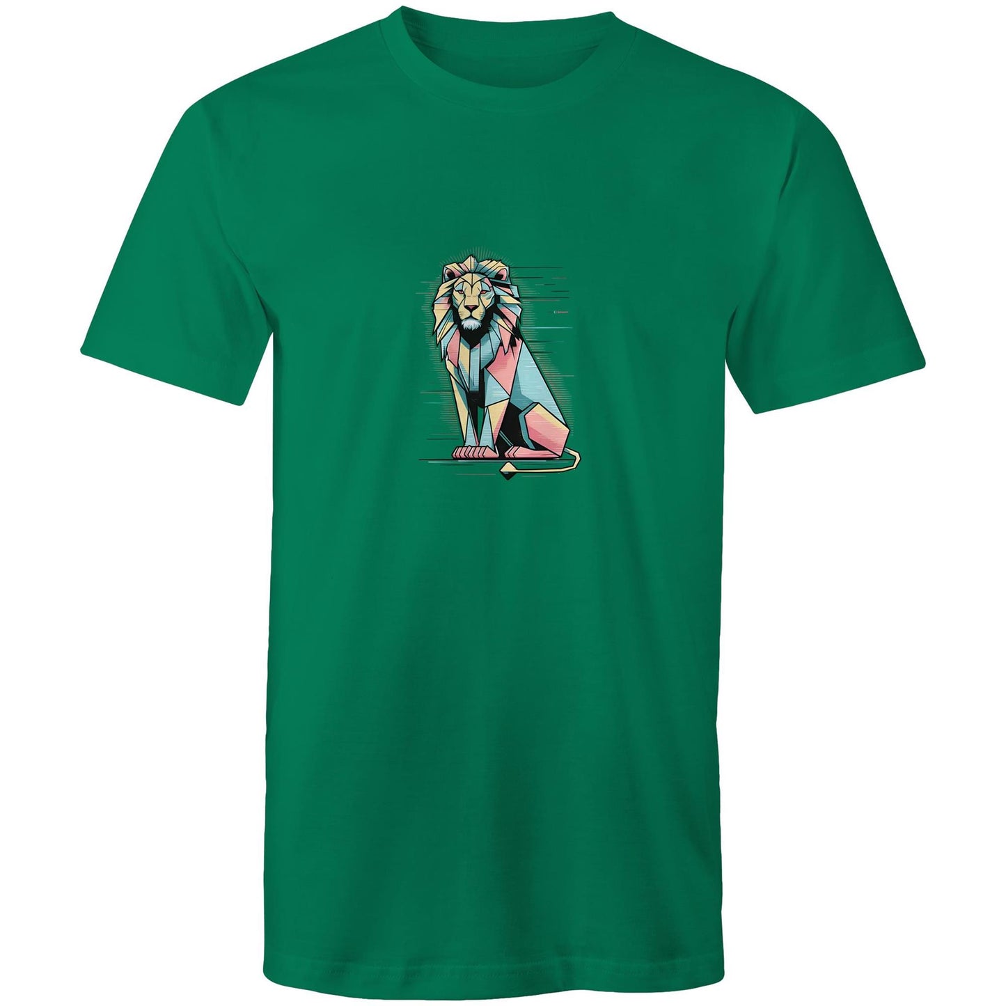 Men's Lion Graphic T-Shirt | Geometric Animal Print Tee