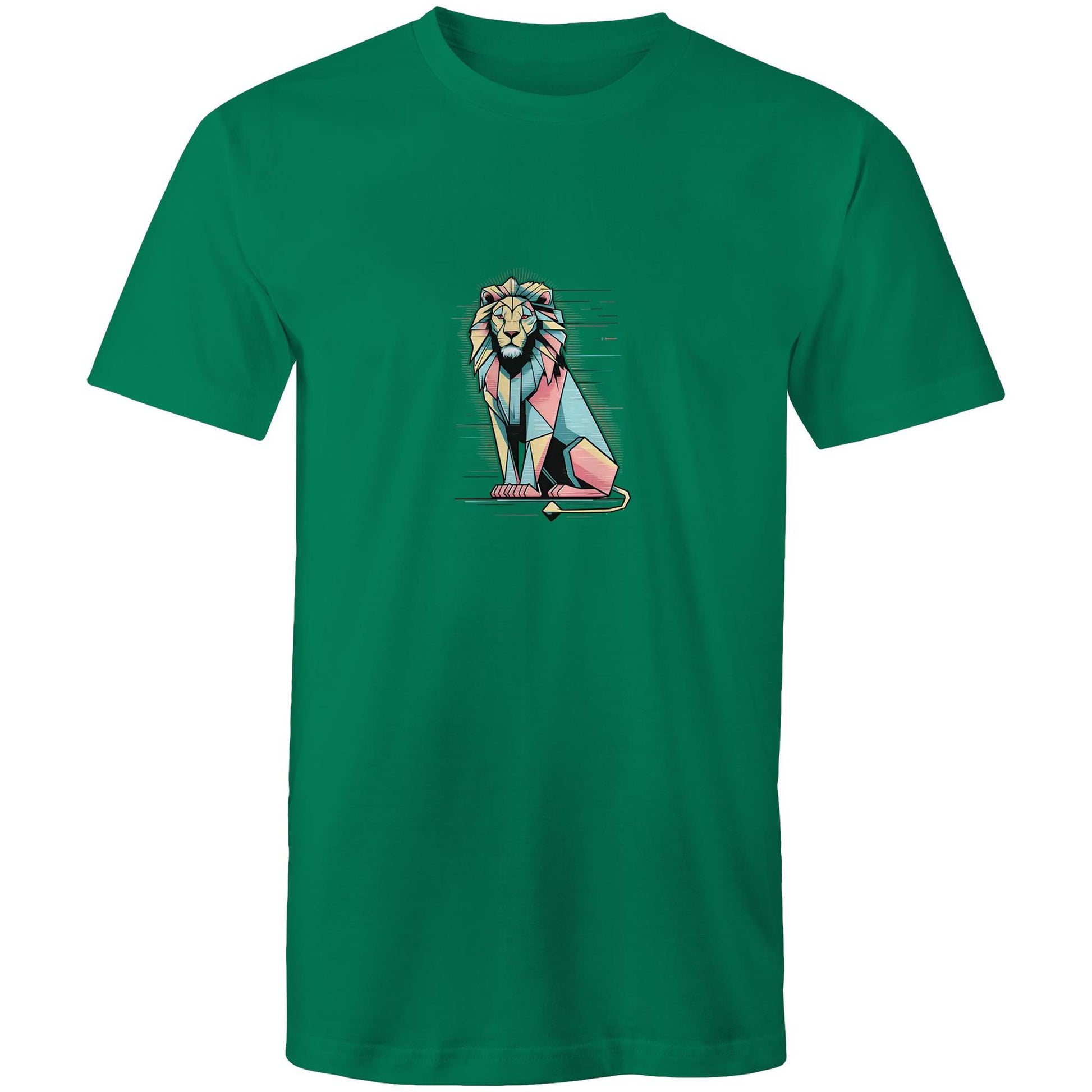Men's Lion Graphic T-Shirt | Geometric Animal Print Tee