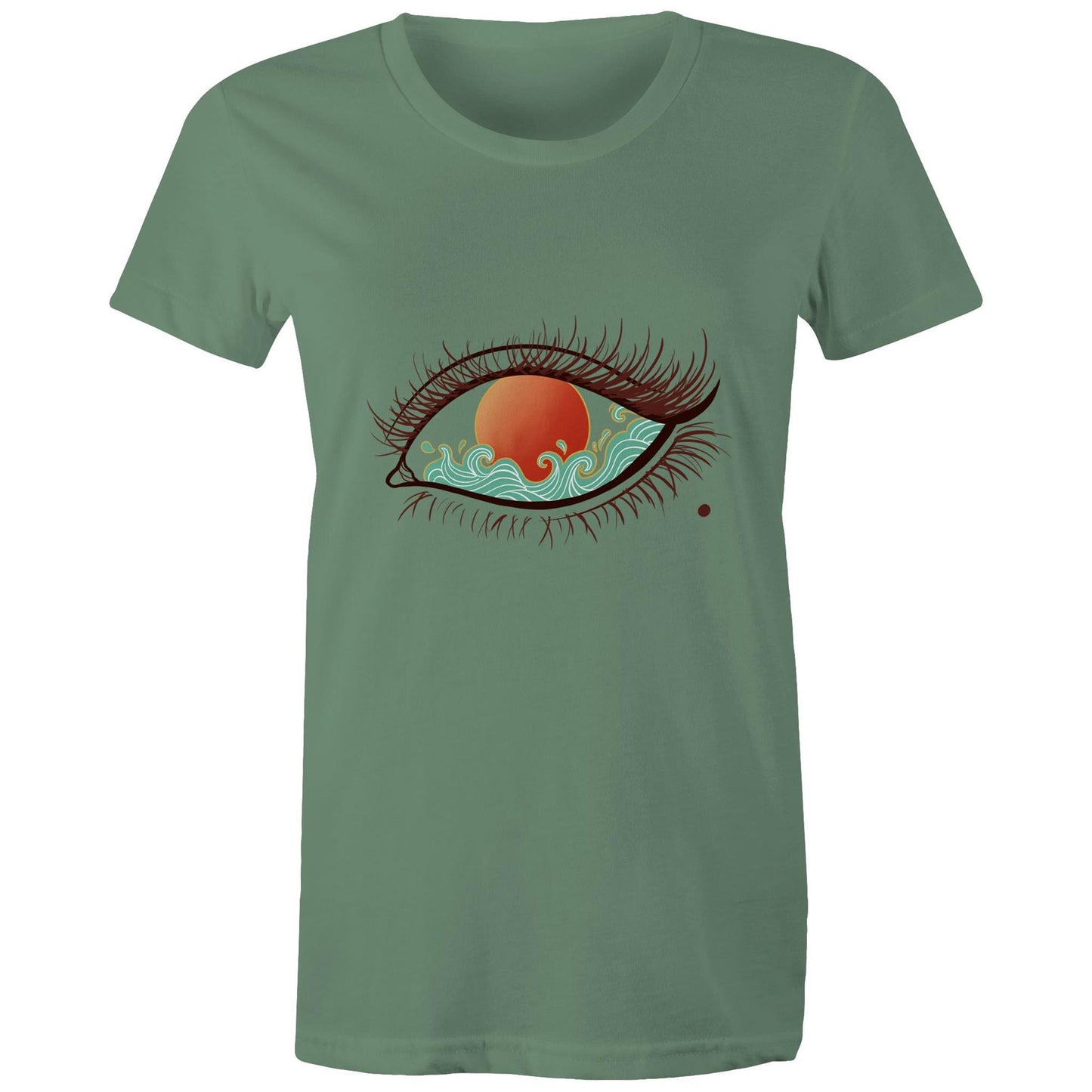 Earthfolk Printed T shirt - Women'sRelaxed Fit - Eye of the sunset - The Crescent Moon