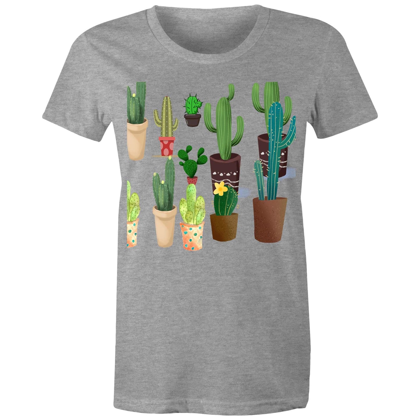 Women's earthfolk Printed T shirt - Succulents / Cactus