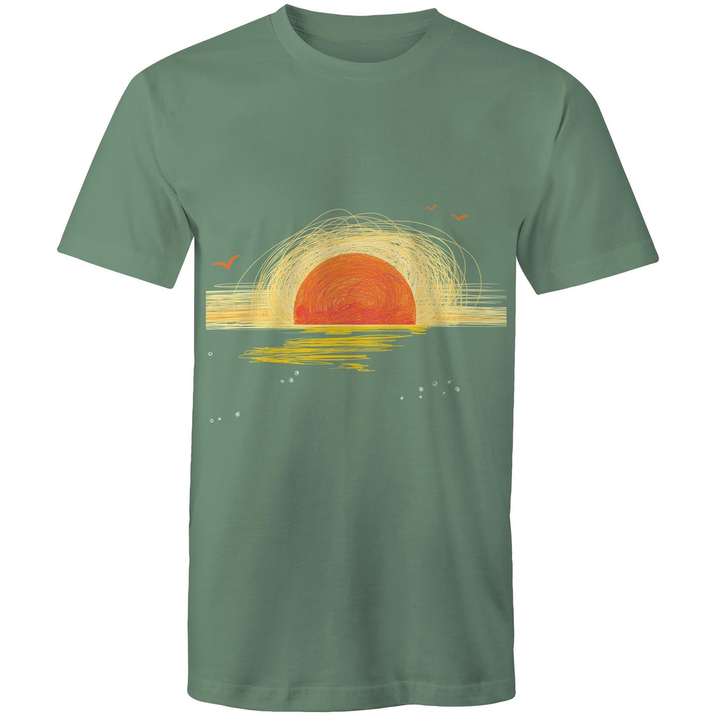 Earthfolk Printed T Shirt - Mens Relaxed Fit - Sunrise Sketch - The Crescent Moon