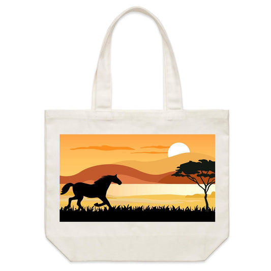 Earthfolk Canvas Tote Bag - Sunset Gallop - The Crescent Moon