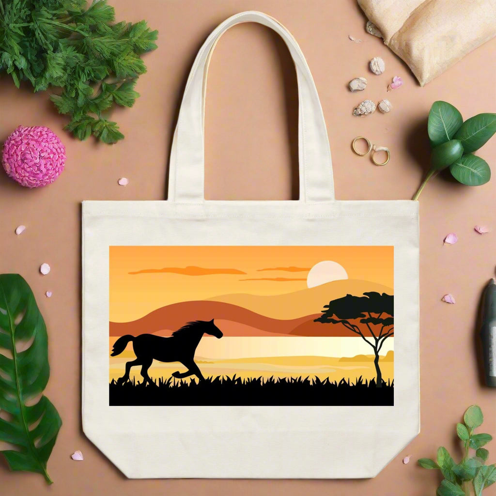 Earthfolk Canvas Tote Bag - Sunset Gallop