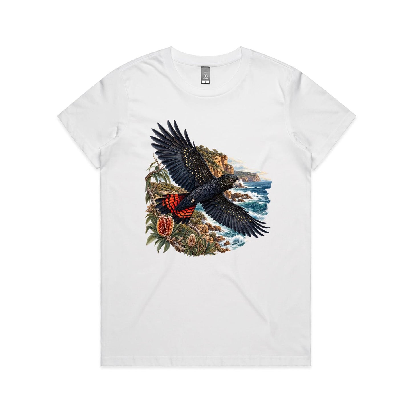 Red-Tailed Black Cockatoo Women's T-Shirt – Australian Wildlife Graphic Tee