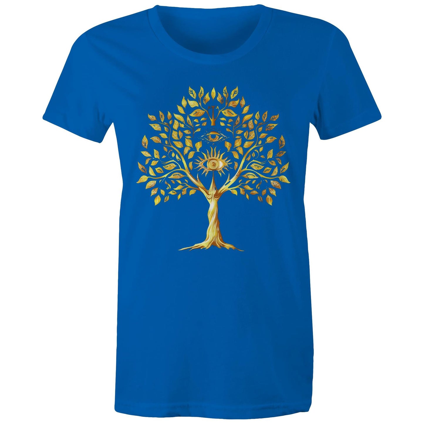 Earthfolk Printed Tshirt - Womans Relaxed Fit - Golden Tree