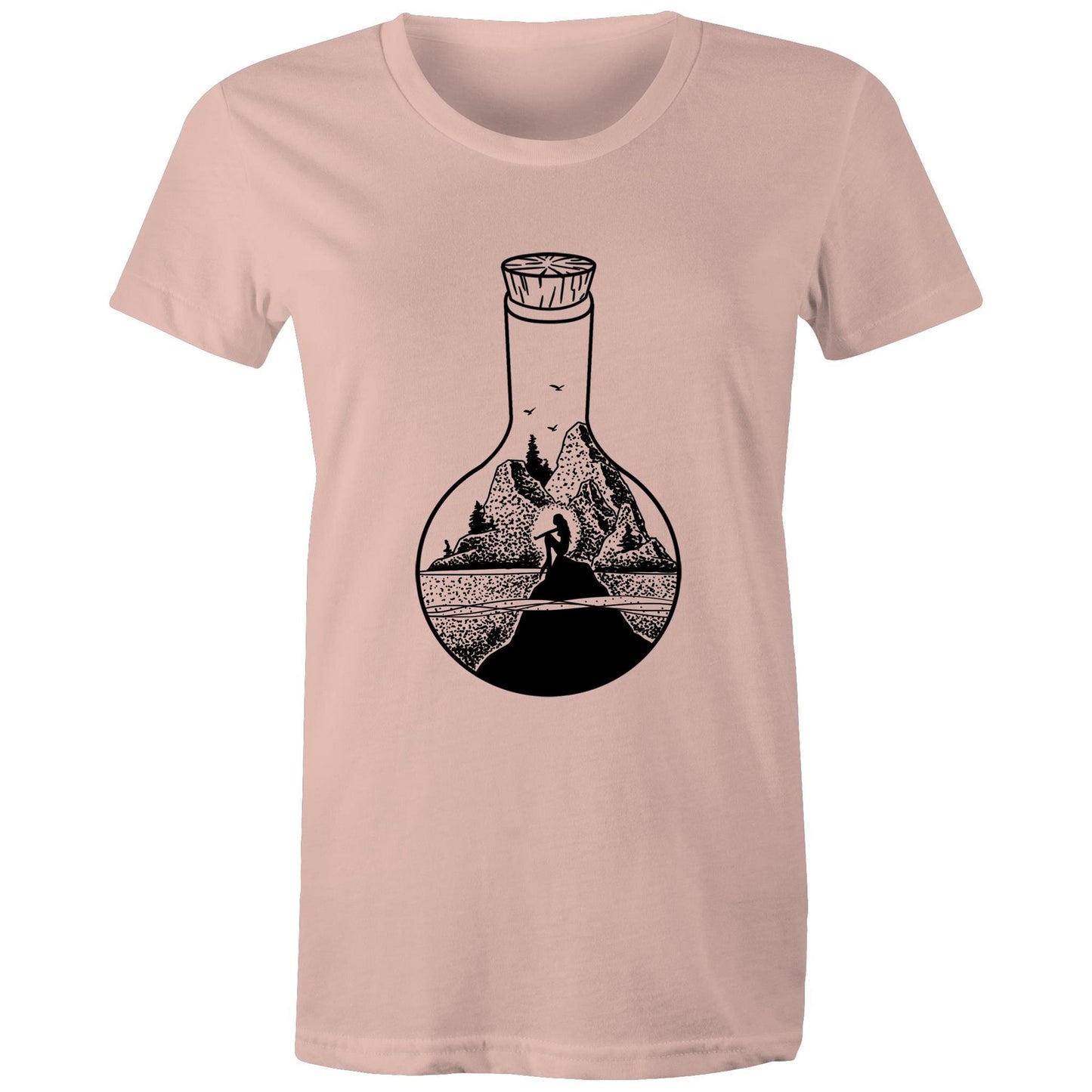 Women's Earthfolk Printed T shirt - Message in a bottle