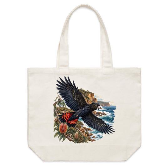 Earthfolk Canvas Tote Bag - Black Cockatoo