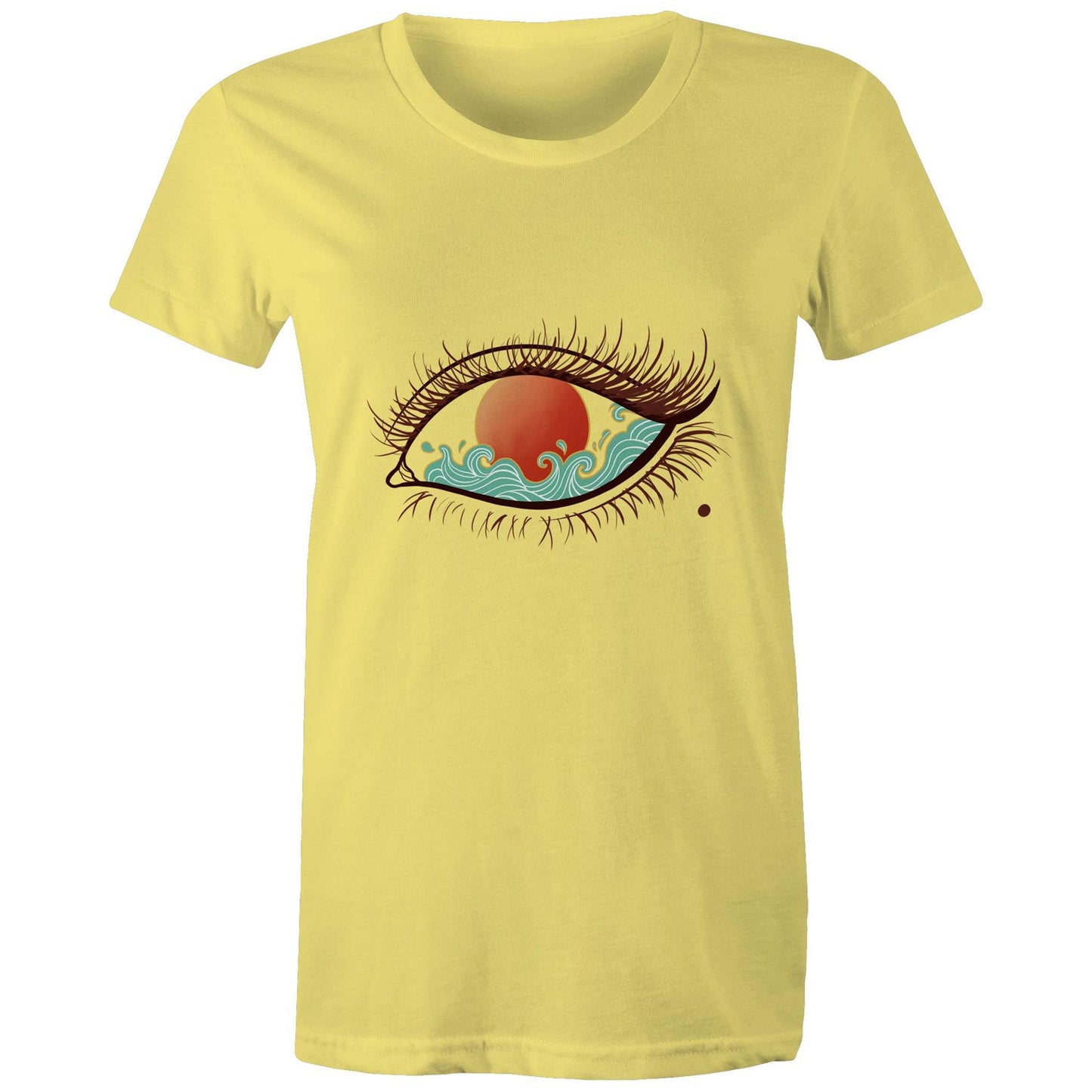 Earthfolk Printed T shirt - Women'sRelaxed Fit - Eye of the sunset - The Crescent Moon