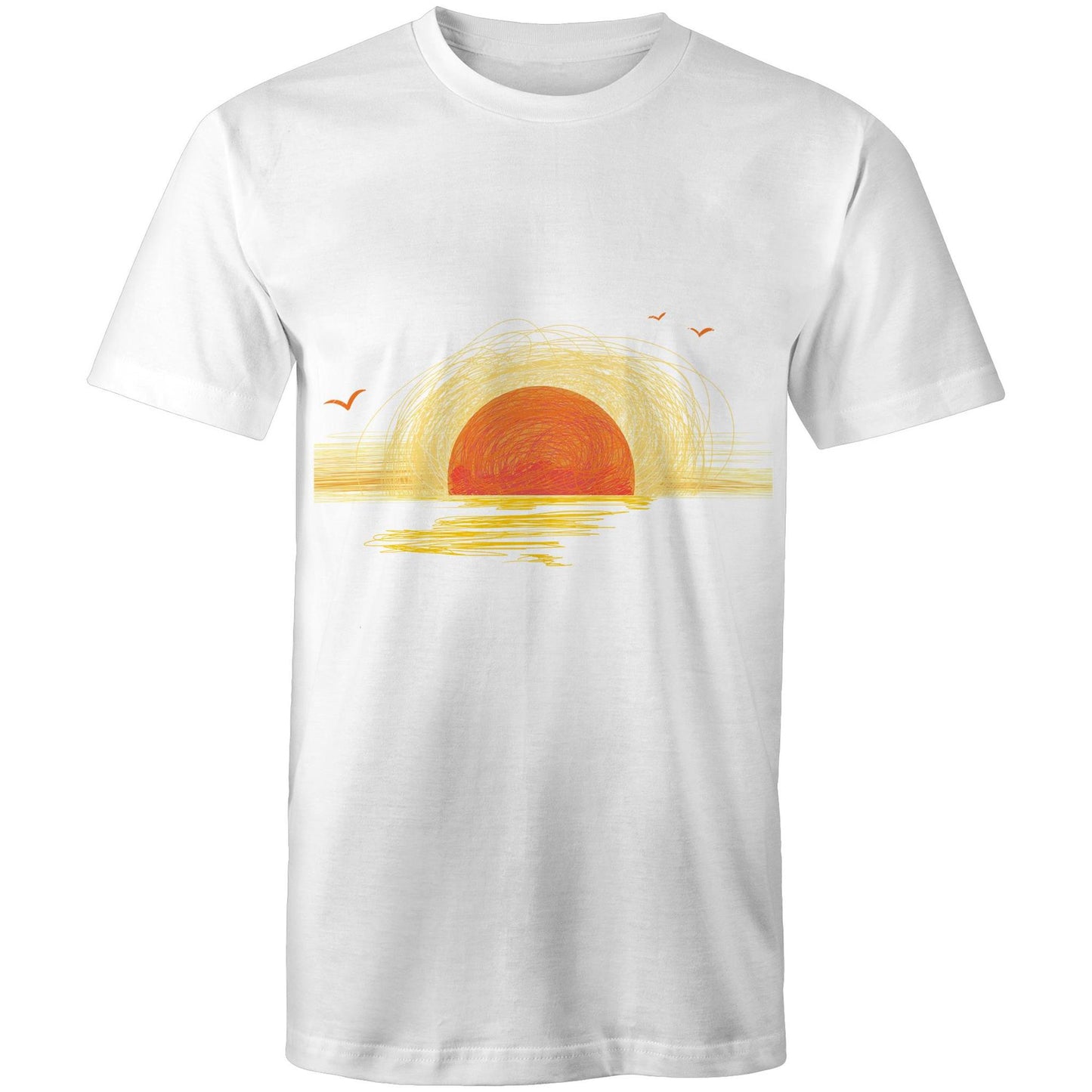 Earthfolk Printed T Shirt - Mens Relaxed Fit - Sunrise Sketch - The Crescent Moon