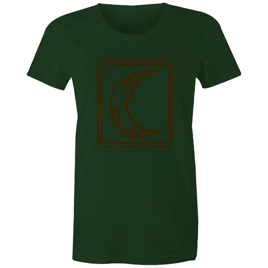 Women's Earthfolk T shirt - Sleepy Moon - The Crescent Moon