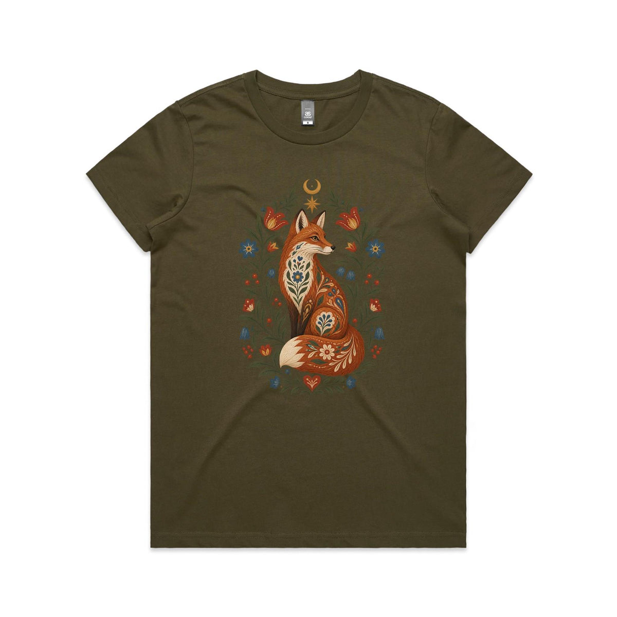 Women’s Fox Folk Art T-Shirt | Graphic Tee