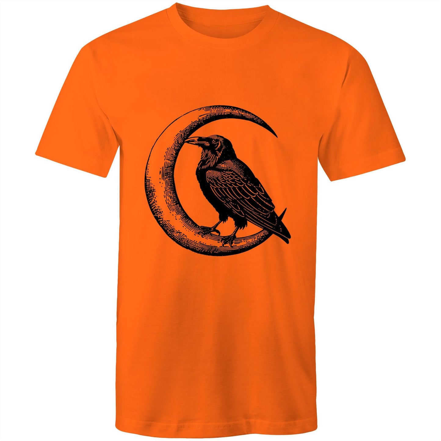 Men's Earthfolk Printed T shirt - Crow and Moon - The Crescent Moon