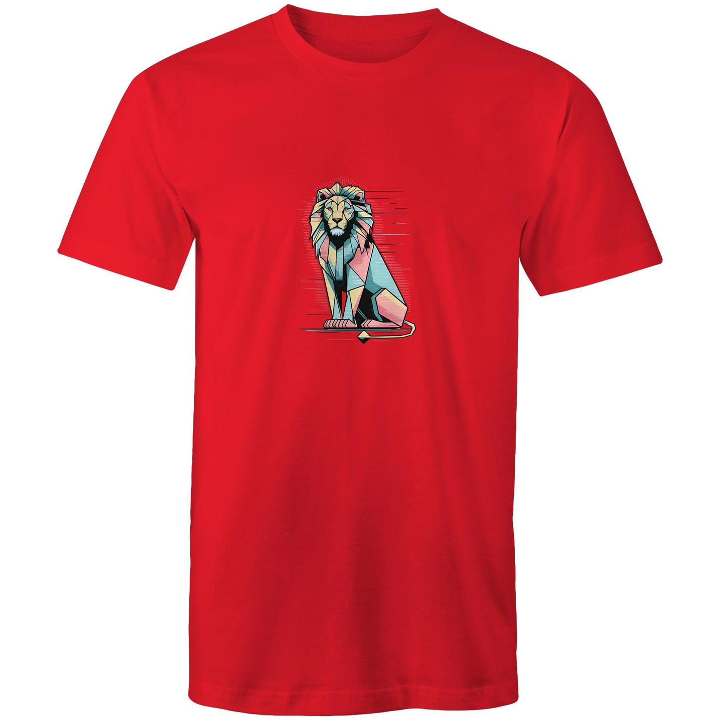 Men's Lion Graphic T-Shirt | Geometric Animal Print Tee