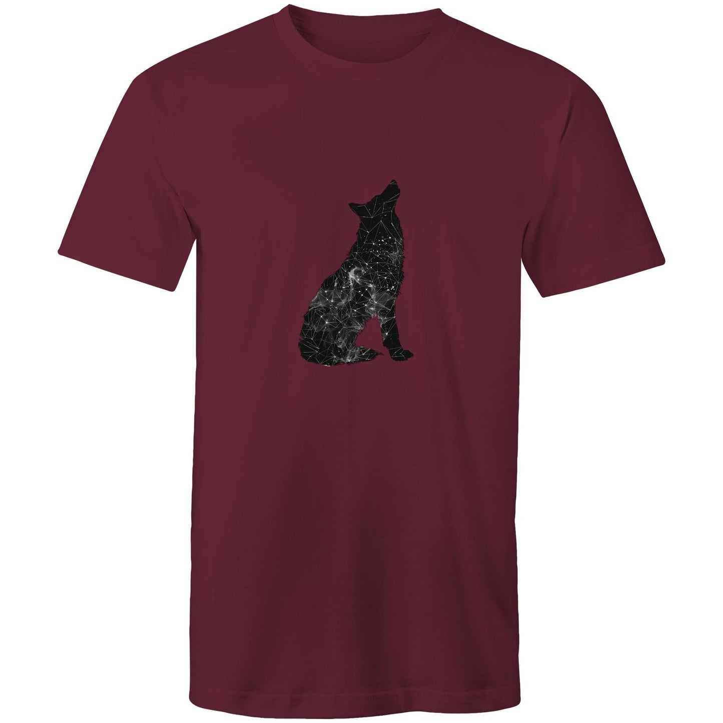 Men's Earthfolk Printed T shirt - Constellation Wolf - The Crescent Moon