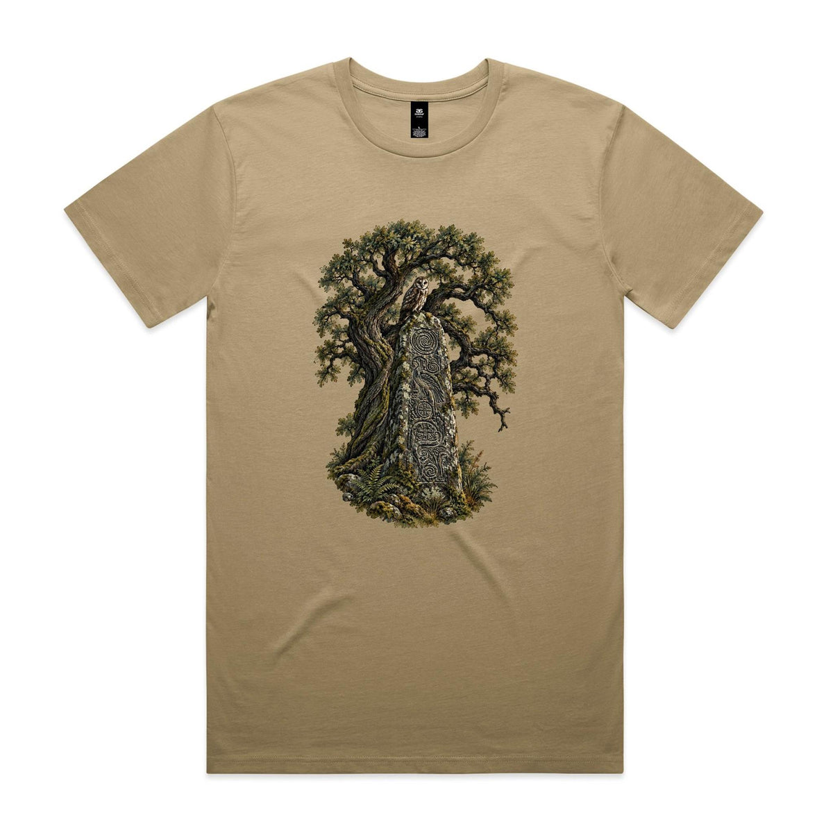 Men's Standing Stone Owl T-shirt - Earthfolk Nature T-shirts