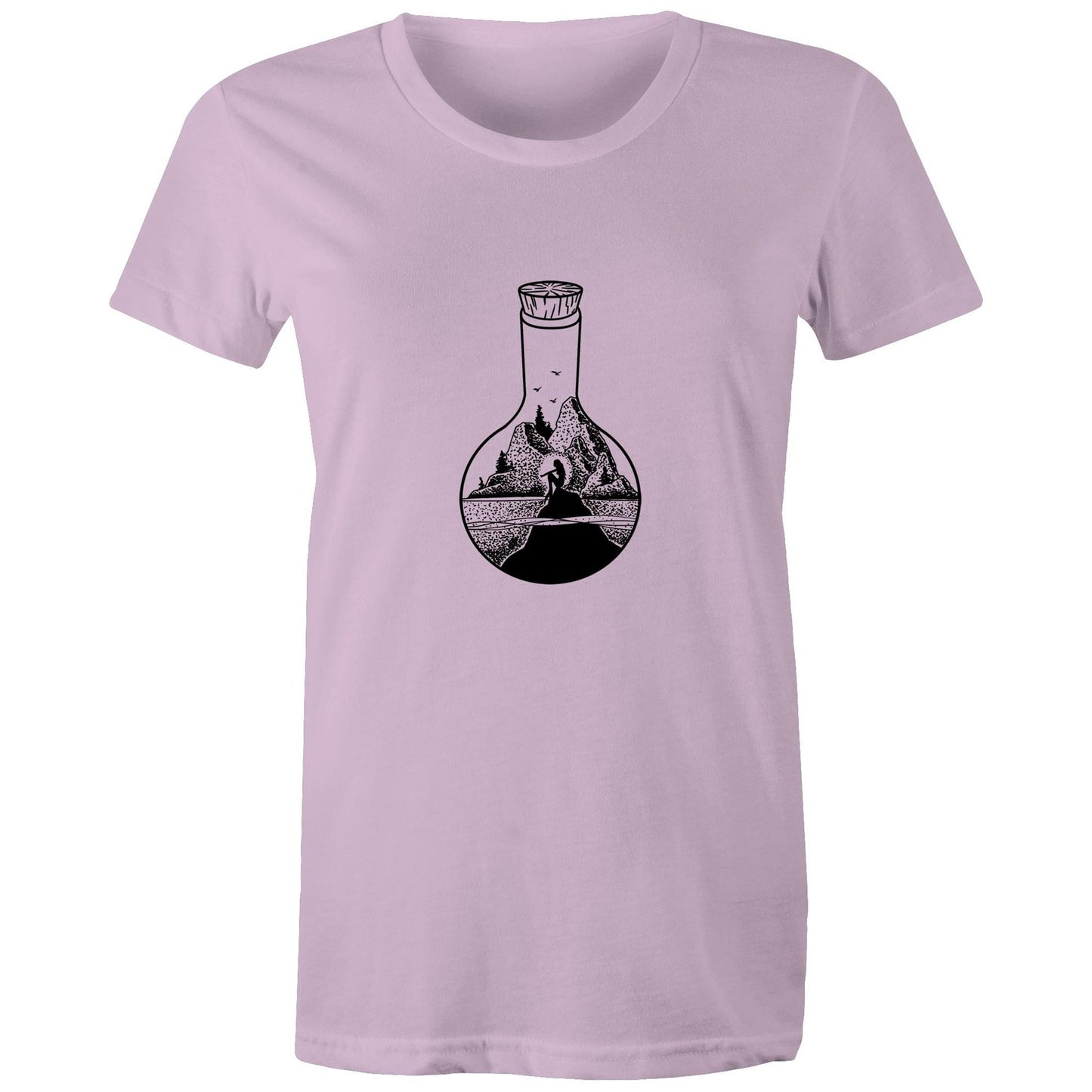 Women's Earthfolk t shirt - Mermaid in a bottle - The Crescent Moon