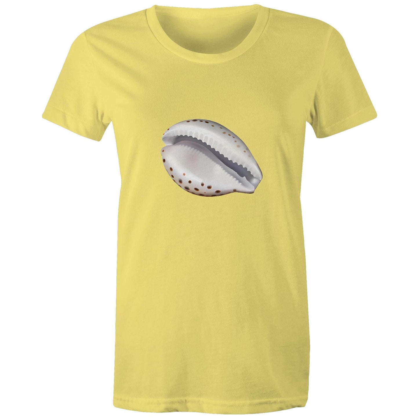 Women's Earthfolk T shirt - Cowrie Shell - The Crescent Moon