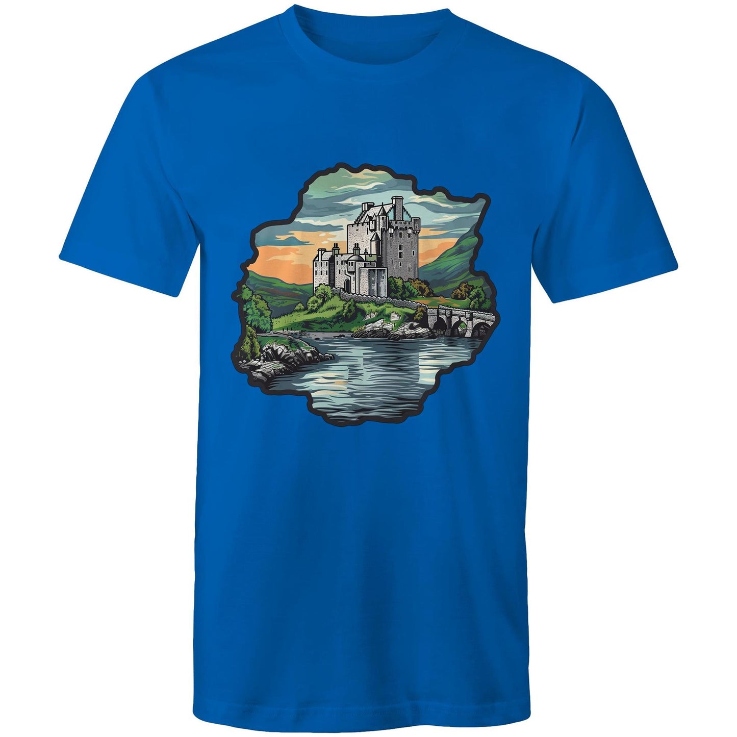 Men's Earthfolk T shirt - Medieval Castle - The Crescent Moon