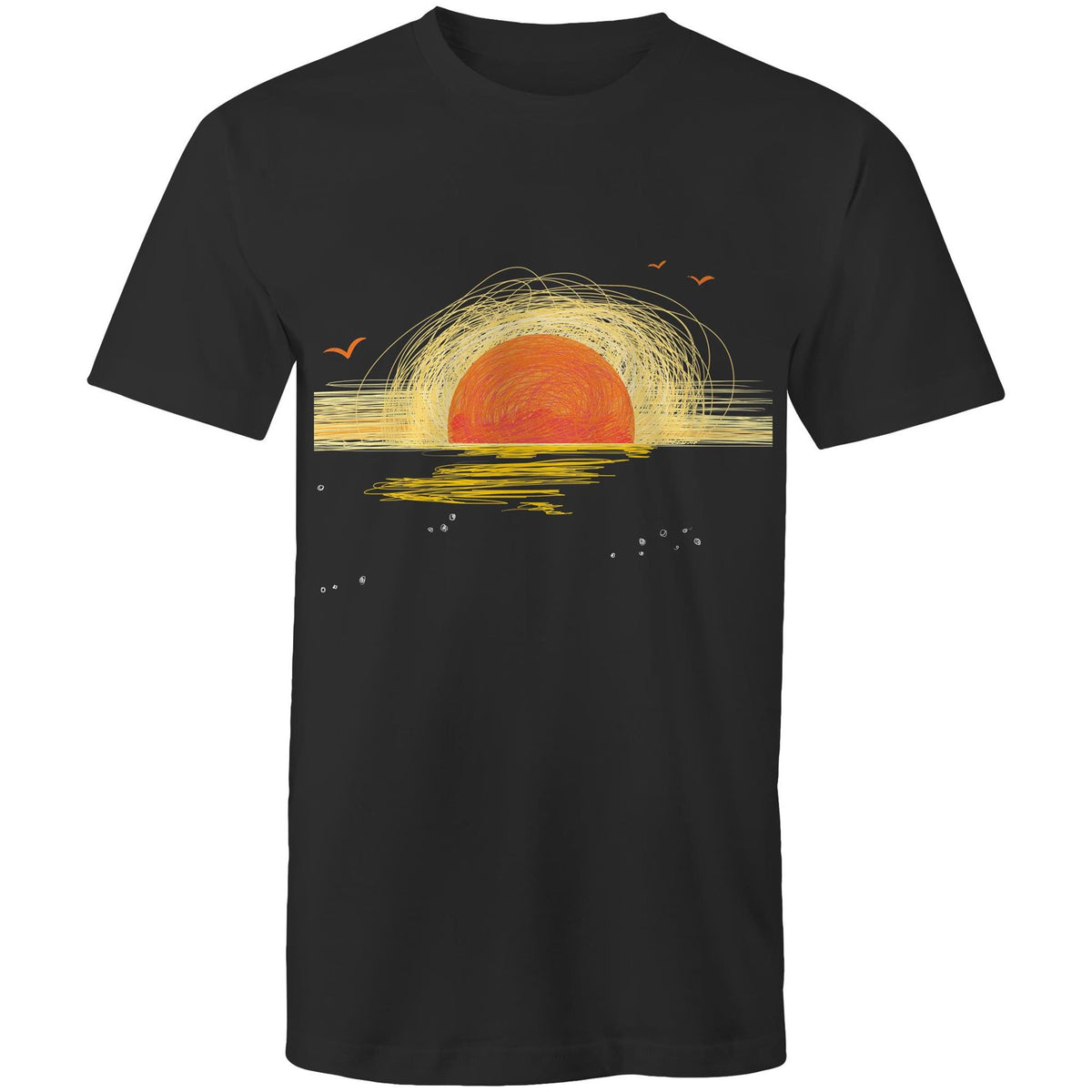 Earthfolk Printed T Shirt - Mens Relaxed Fit - Sunrise Sketch - The Crescent Moon