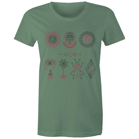 Women's Earthfolk Printed t shirt - Esoteric Symbols