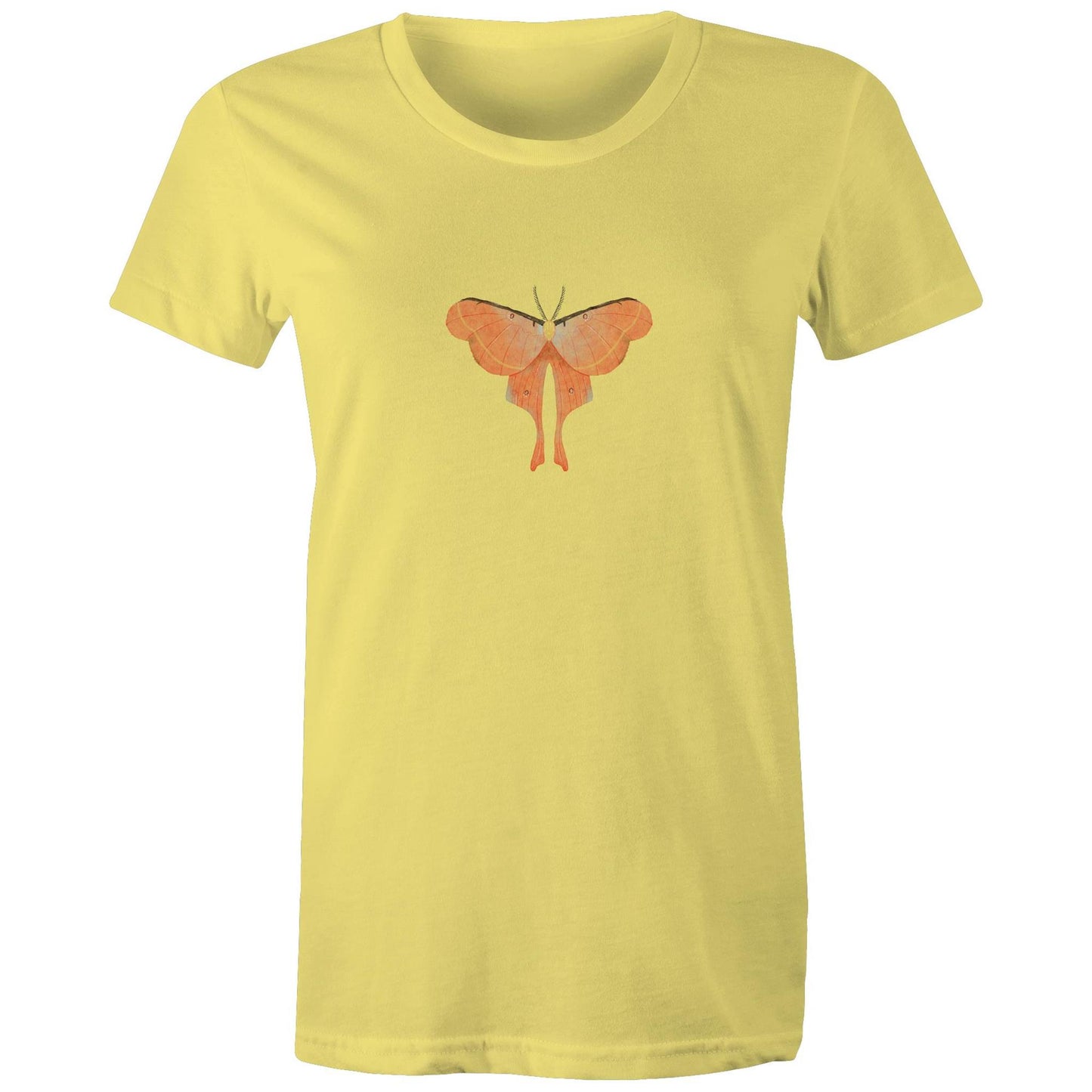 Earthfolk Printed T shirt - Women's Relaxed Fit - Orange Moth