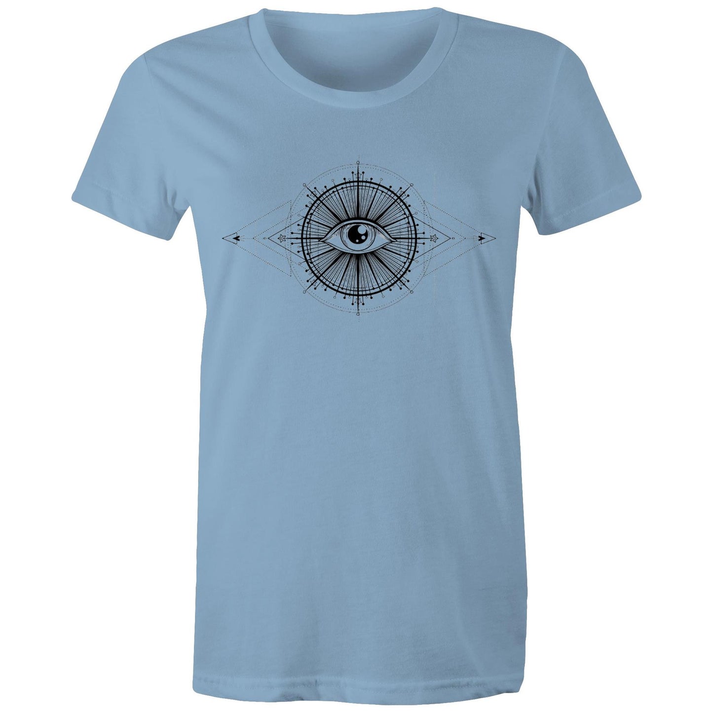 Women's Earthfolk Printed T shirt - Seeing Eye - The Crescent Moon