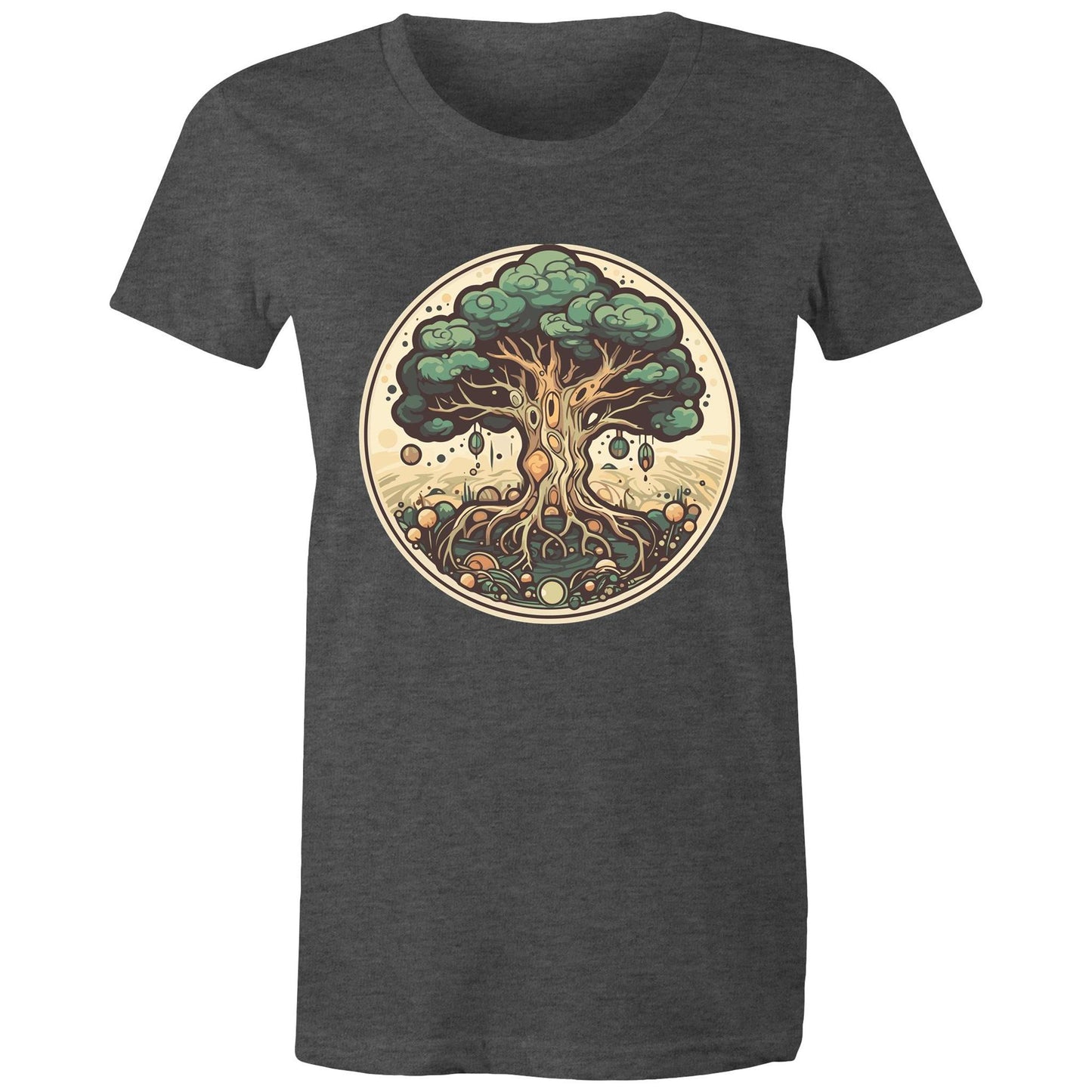 Earthfolk printed t shirt - Womans Relaxed Fit - Circular Tree