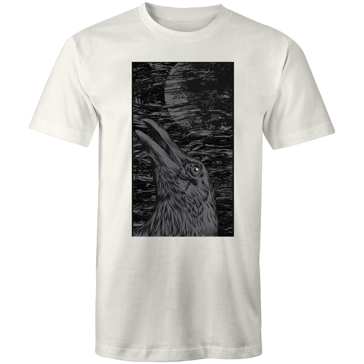 Earthfolk Printed Tshirt - Mens relaxed Fit - Crow - The Crescent Moon