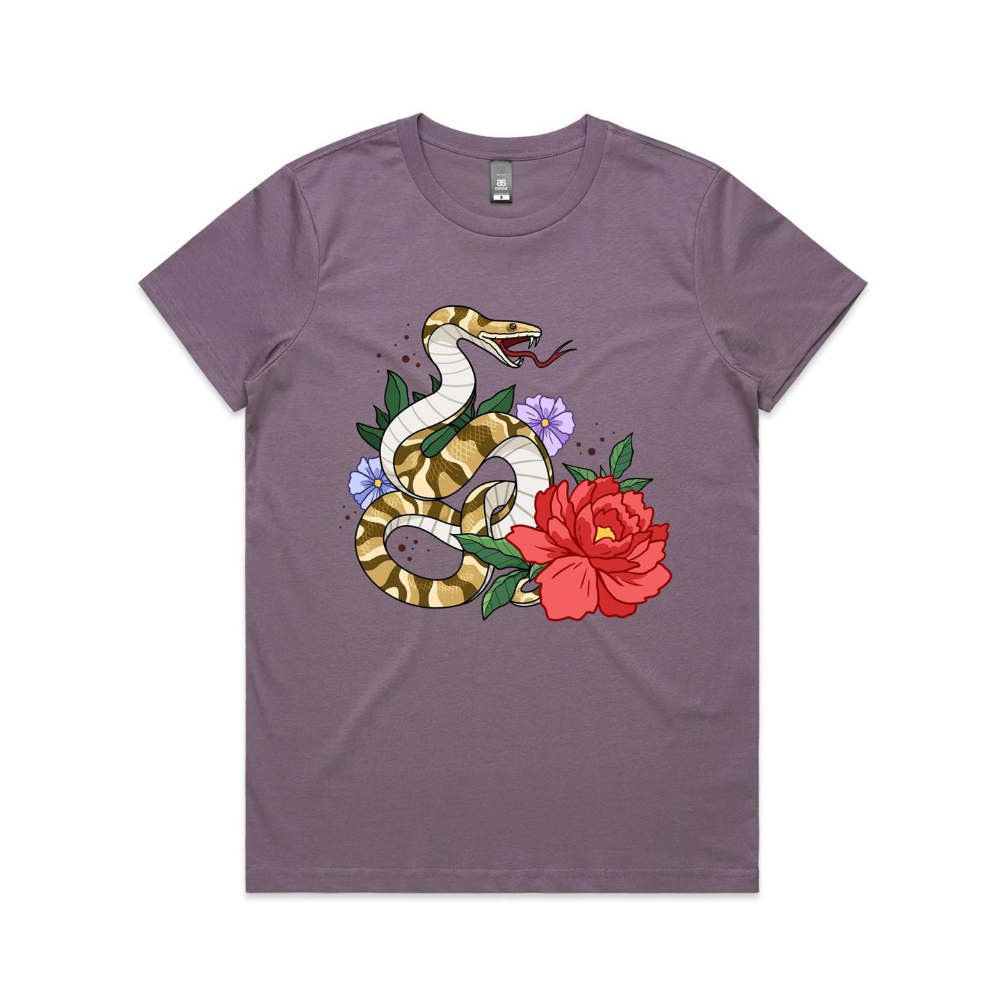 Women's Earthfolk T-shirt - Snake Print - Danger in Beauty