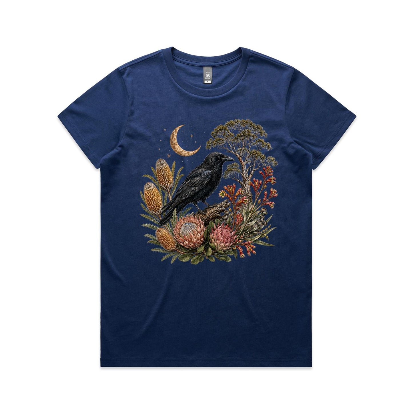 Women's Crow Graphic T-Shirt | Australian Native Botanical Print