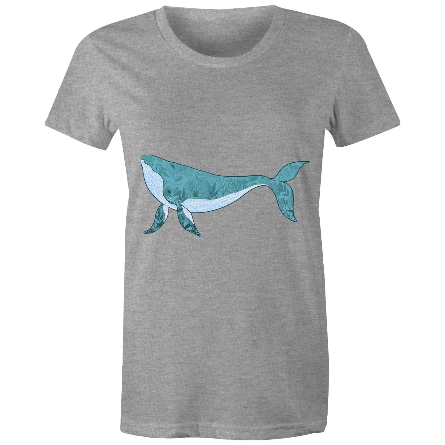 Earthfolk Printed t Shirt - Women's Relaxed Fit - Whale - The Crescent Moon