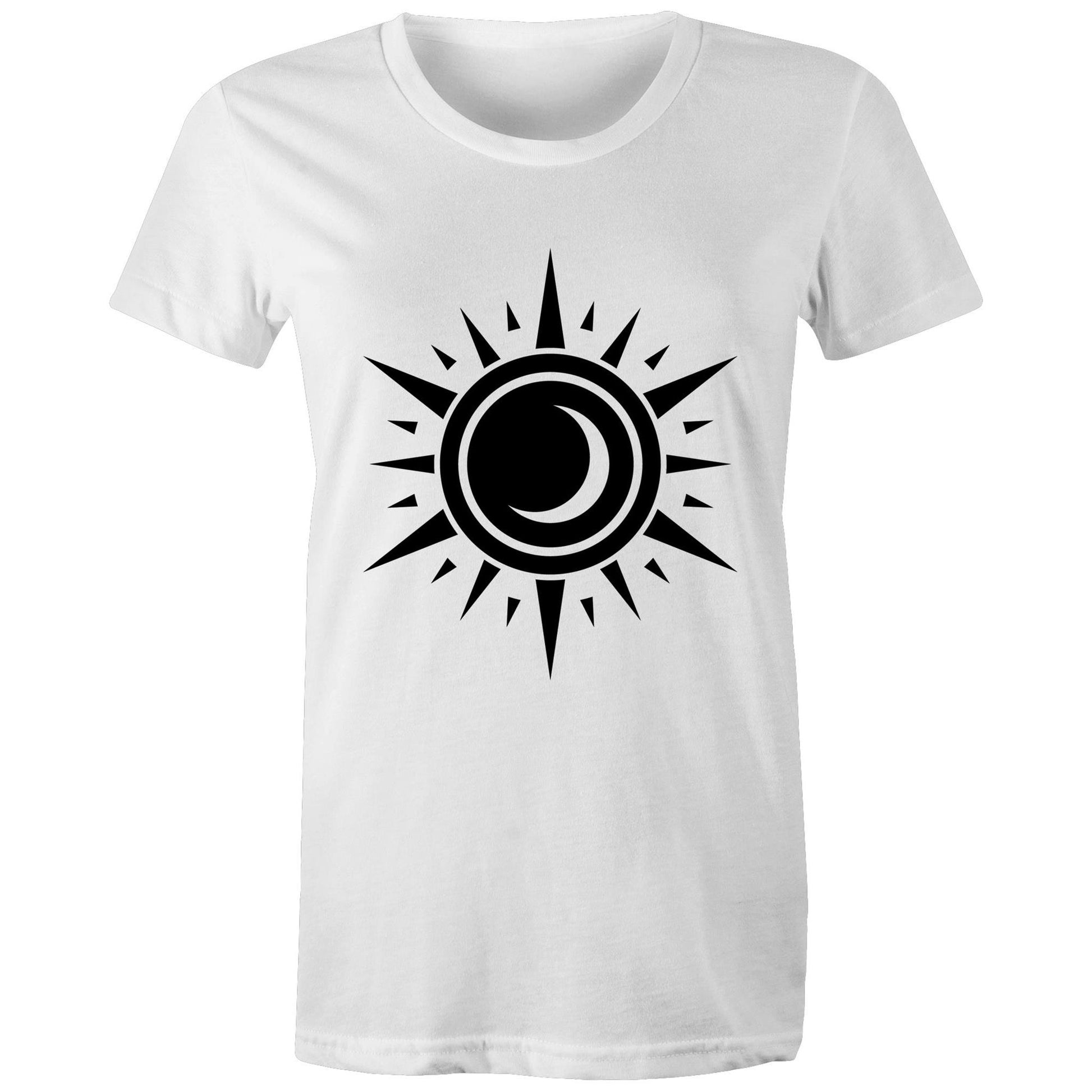 Women's Earthfolk printed T shirt - Black Hole Sun - The Crescent Moon