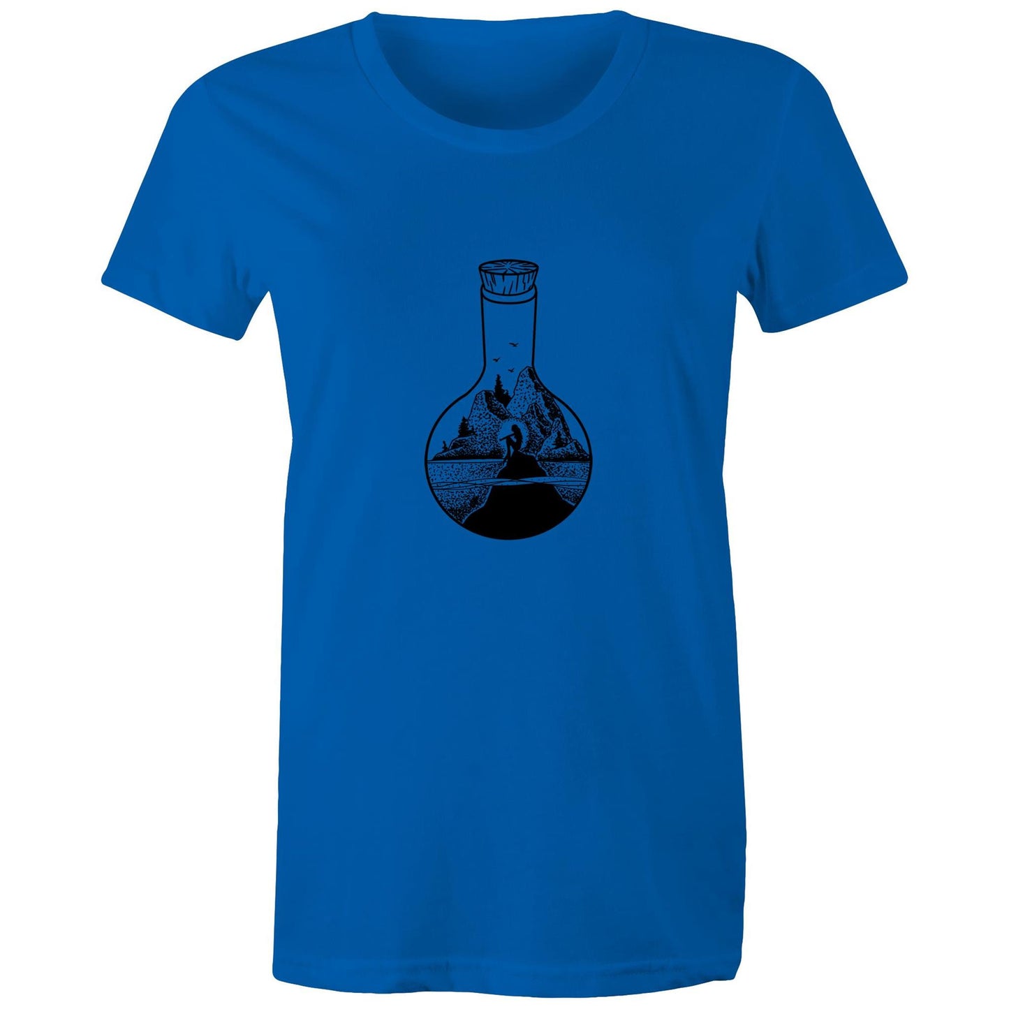 Women's Earthfolk t shirt - Mermaid in a bottle - The Crescent Moon