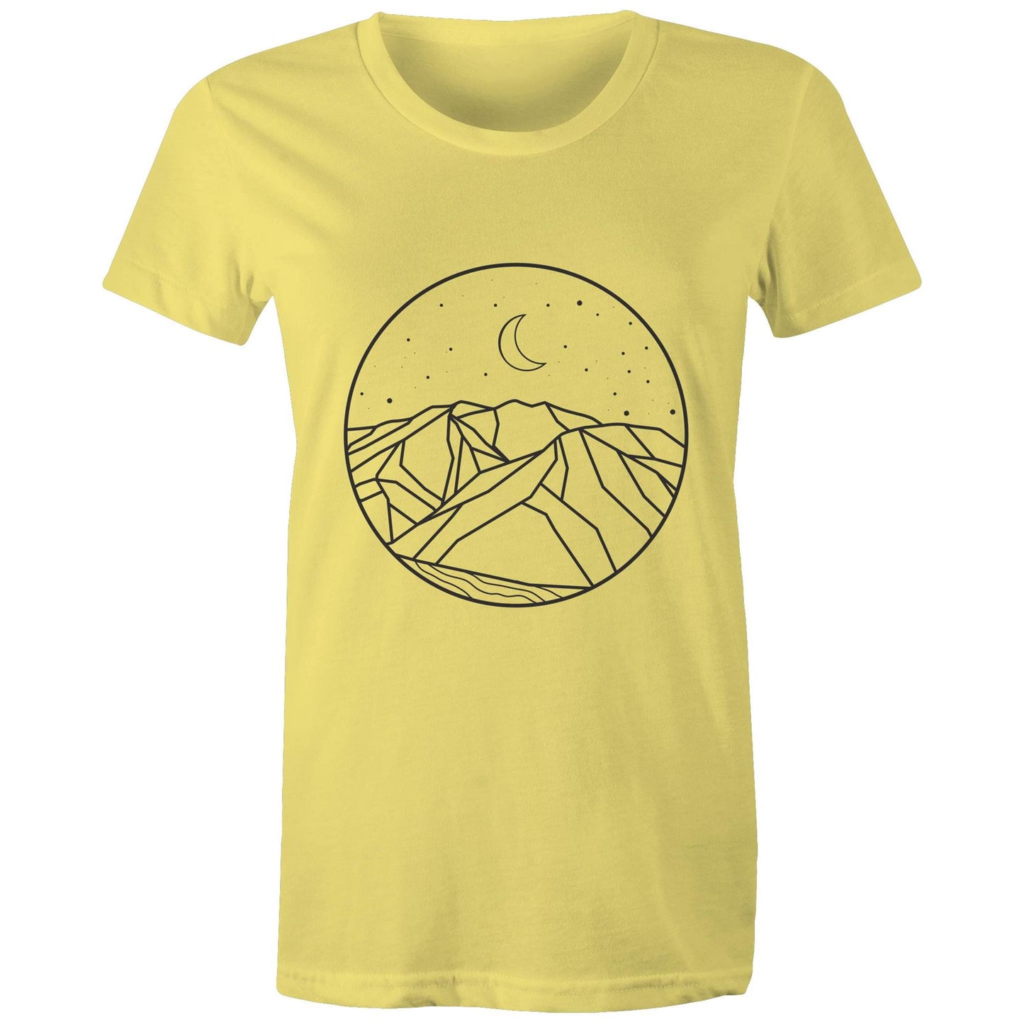 Women's Earthfolk Printed T shirt - Moon Mountain