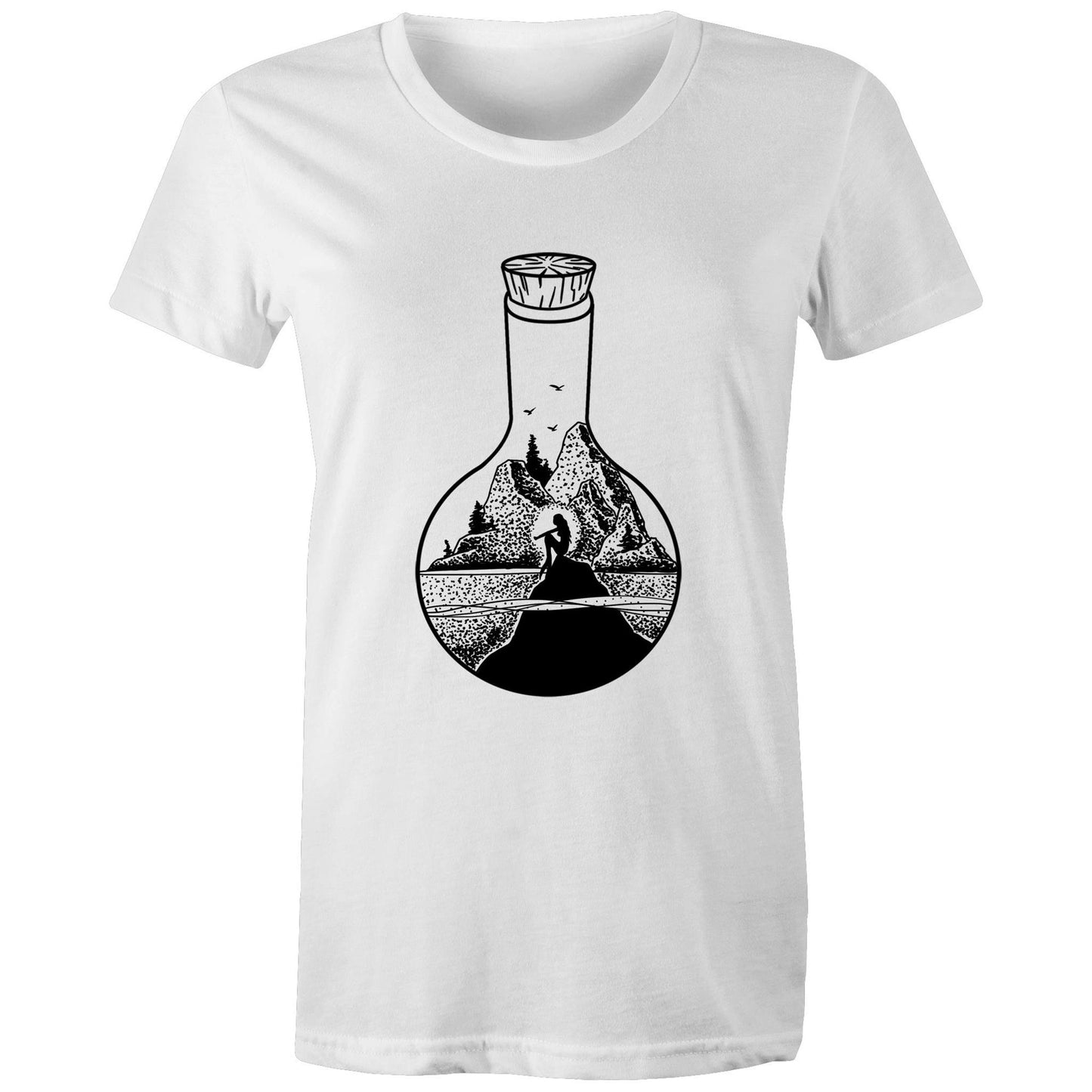 Women's Earthfolk Printed T shirt - Message in a bottle