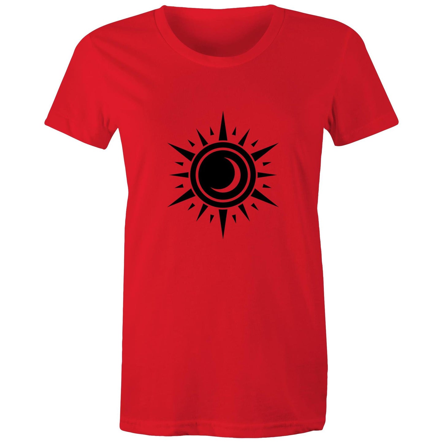 Women's Earthfolk printed T shirt - Black Hole Sun - The Crescent Moon