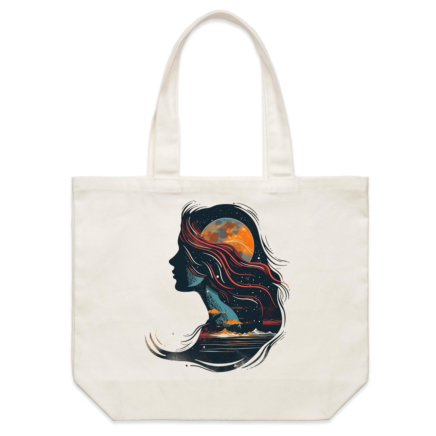 Earthfolk Canvas Tote Bag - Child of the Universe - The Crescent Moon