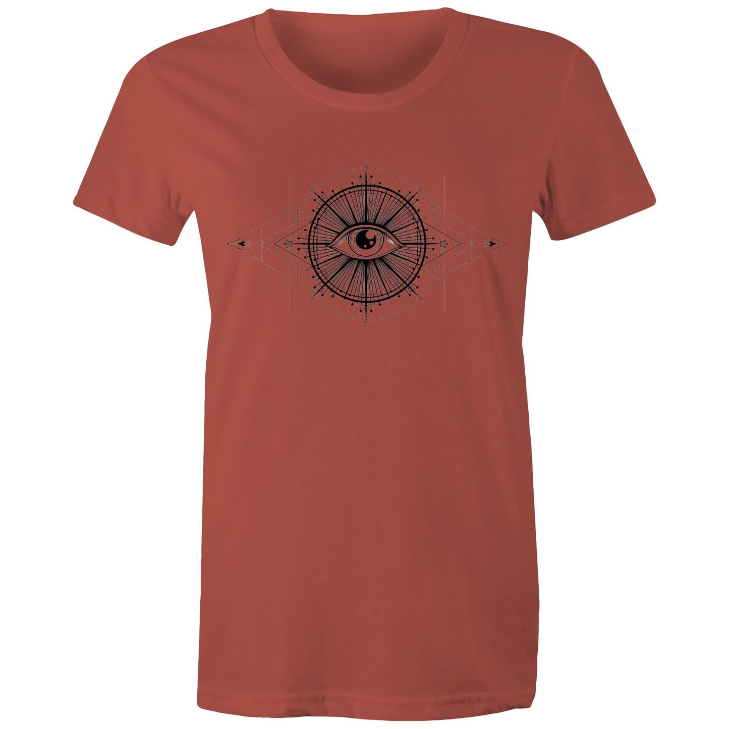 Women's Earthfolk Printed T shirt - Seeing Eye - The Crescent Moon