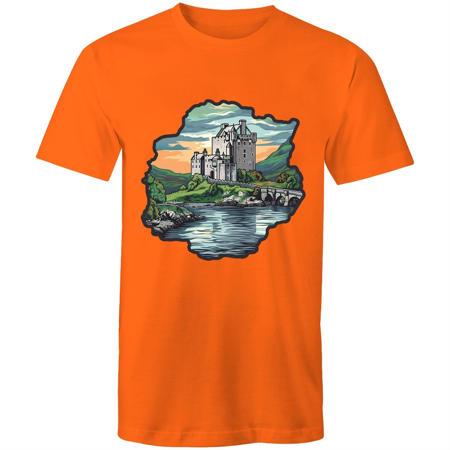 Men's Earthfolk T shirt - Medieval Castle - The Crescent Moon