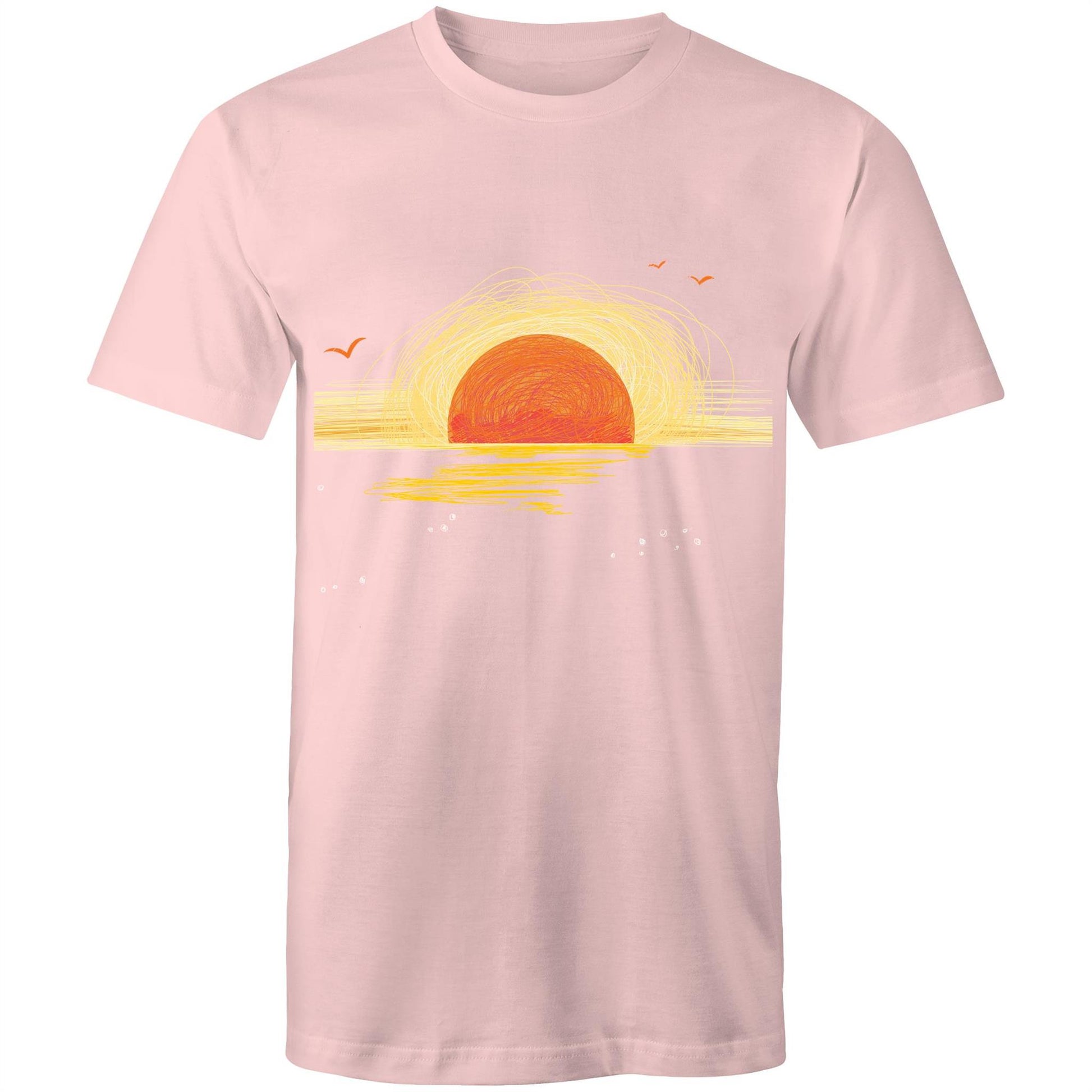 Earthfolk Printed T Shirt - Mens Relaxed Fit - Sunrise Sketch - The Crescent Moon