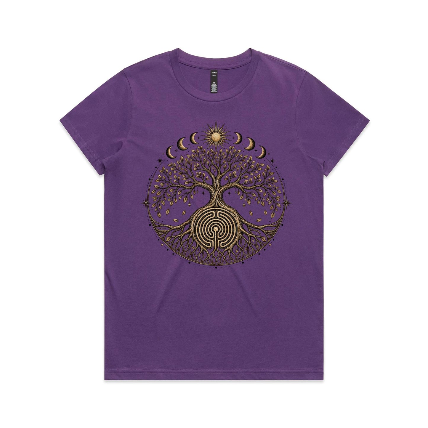 Women's Earthfolk Tree of Life Labyrinth Graphic T-Shirt