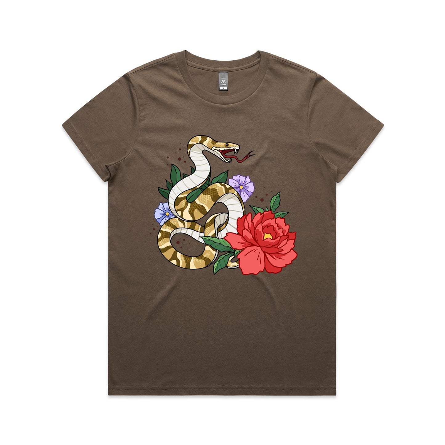 Women's Earthfolk T-shirt - Snake Print - Danger in Beauty