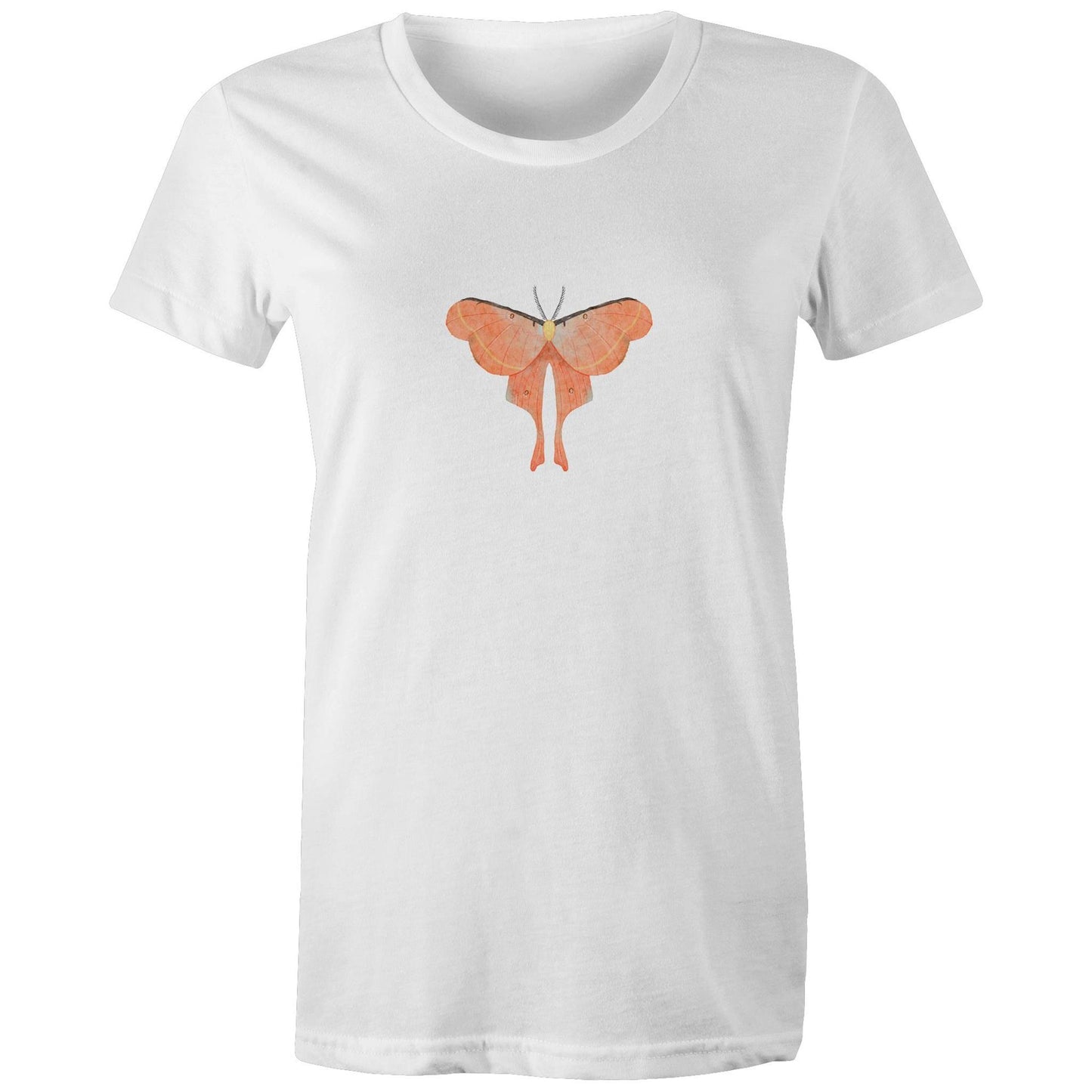Earthfolk Printed T shirt - Women's Relaxed Fit - Orange Moth