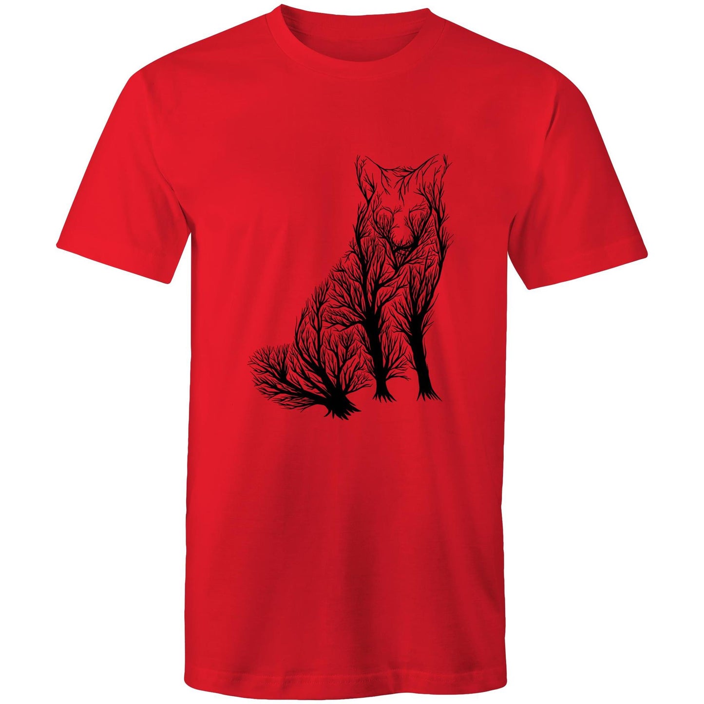 Men's Earthfolk Printed T shirt - Wolf Tree - The Crescent Moon