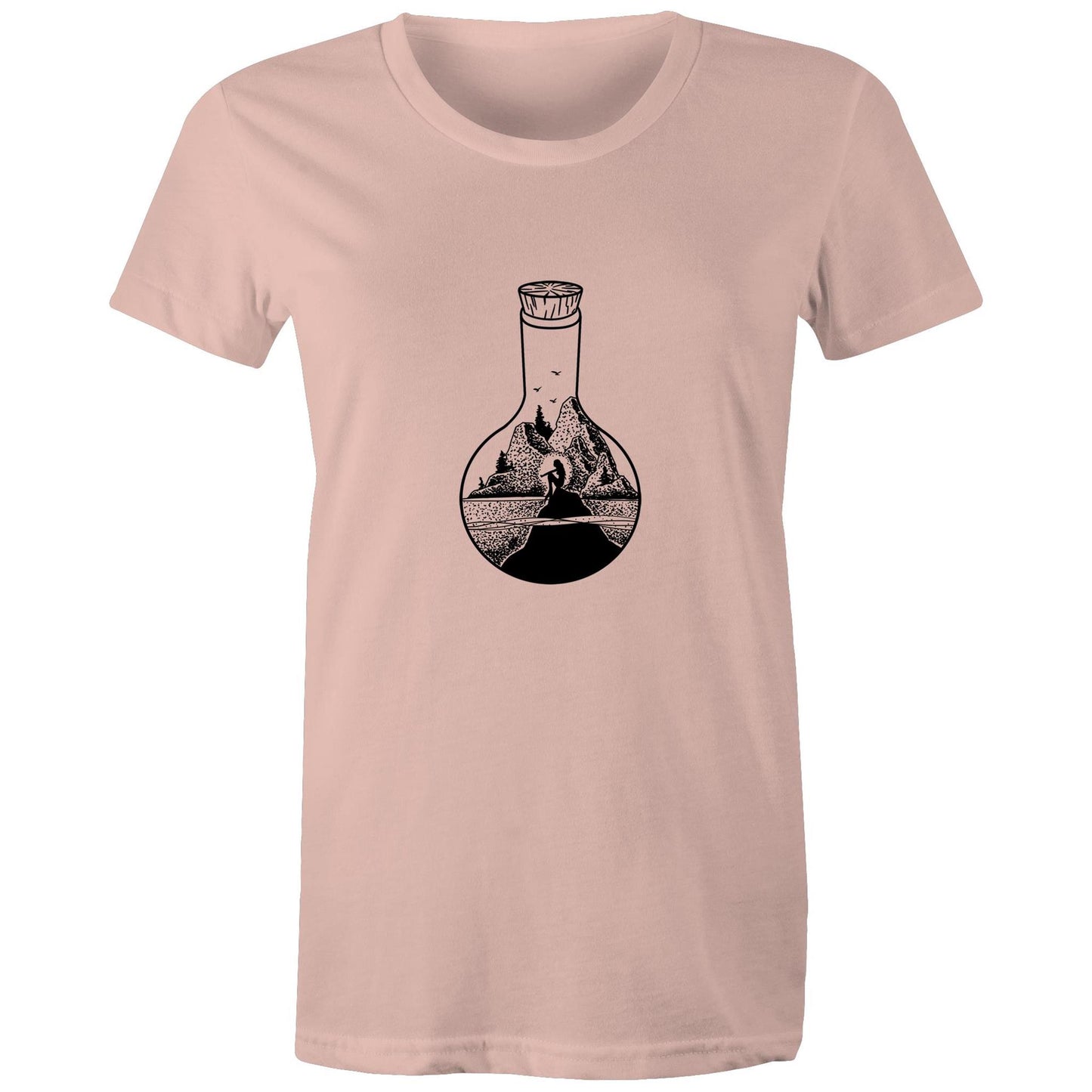 Women's Earthfolk t shirt - Mermaid in a bottle - The Crescent Moon