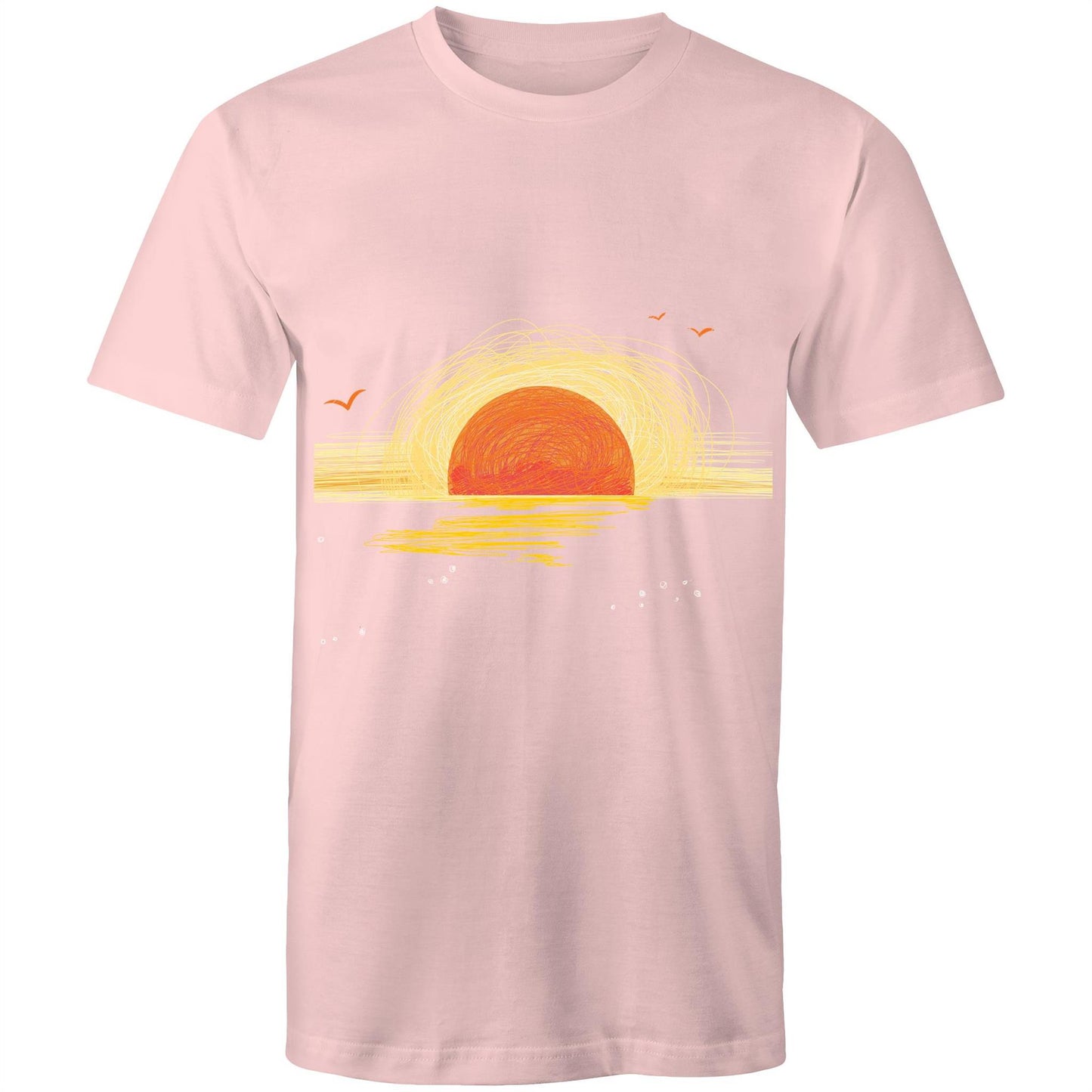 Earthfolk Printed T Shirt - Mens Relaxed Fit - Sunrise Sketch - The Crescent Moon