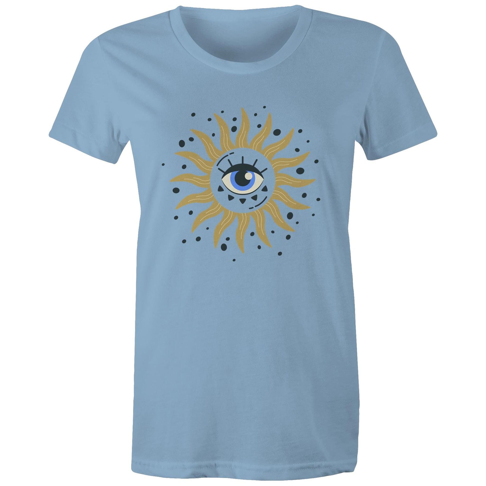 Women's earthfolk T shirt - Eye to the Soul - The Crescent Moon
