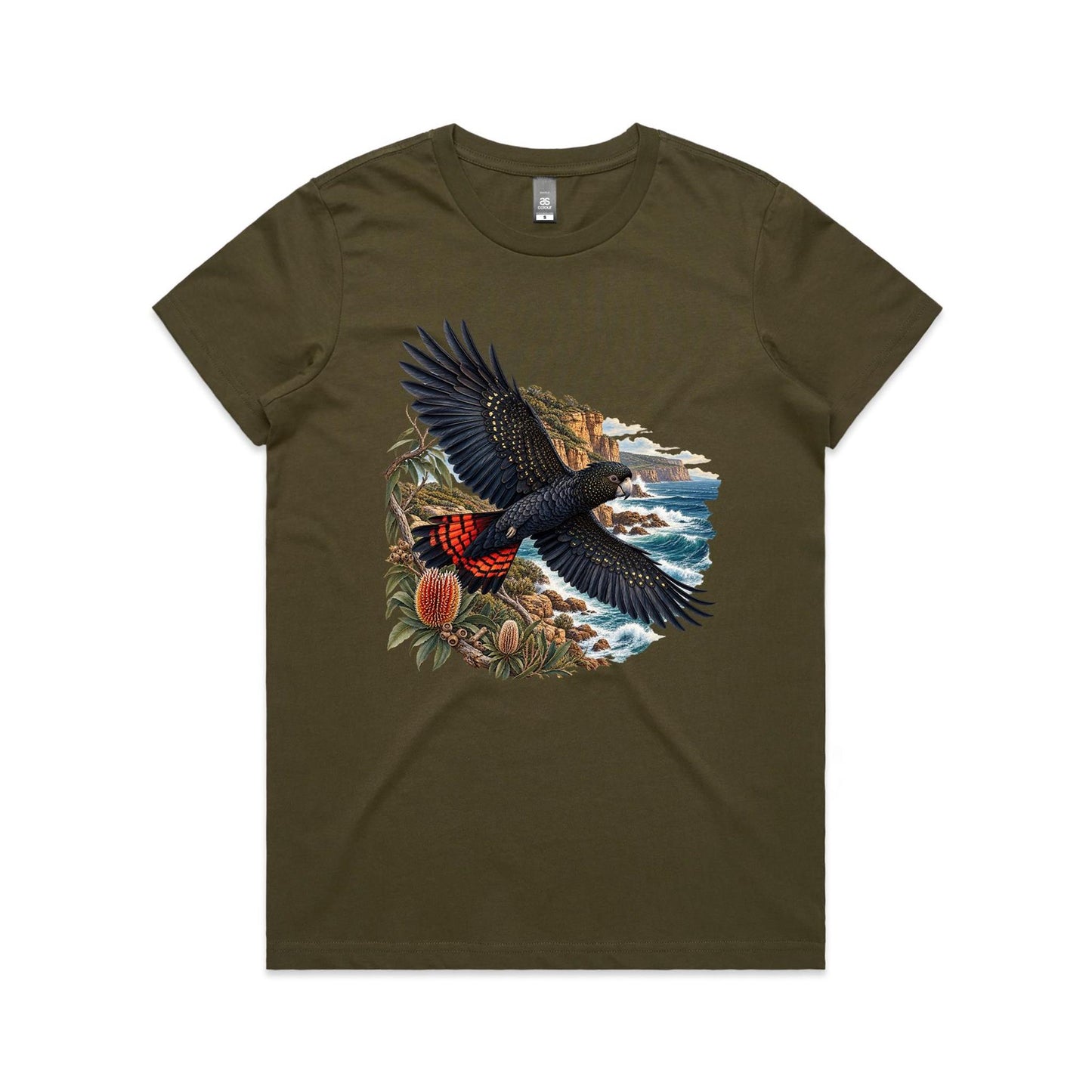 Red-Tailed Black Cockatoo Women's T-Shirt – Australian Wildlife Graphic Tee
