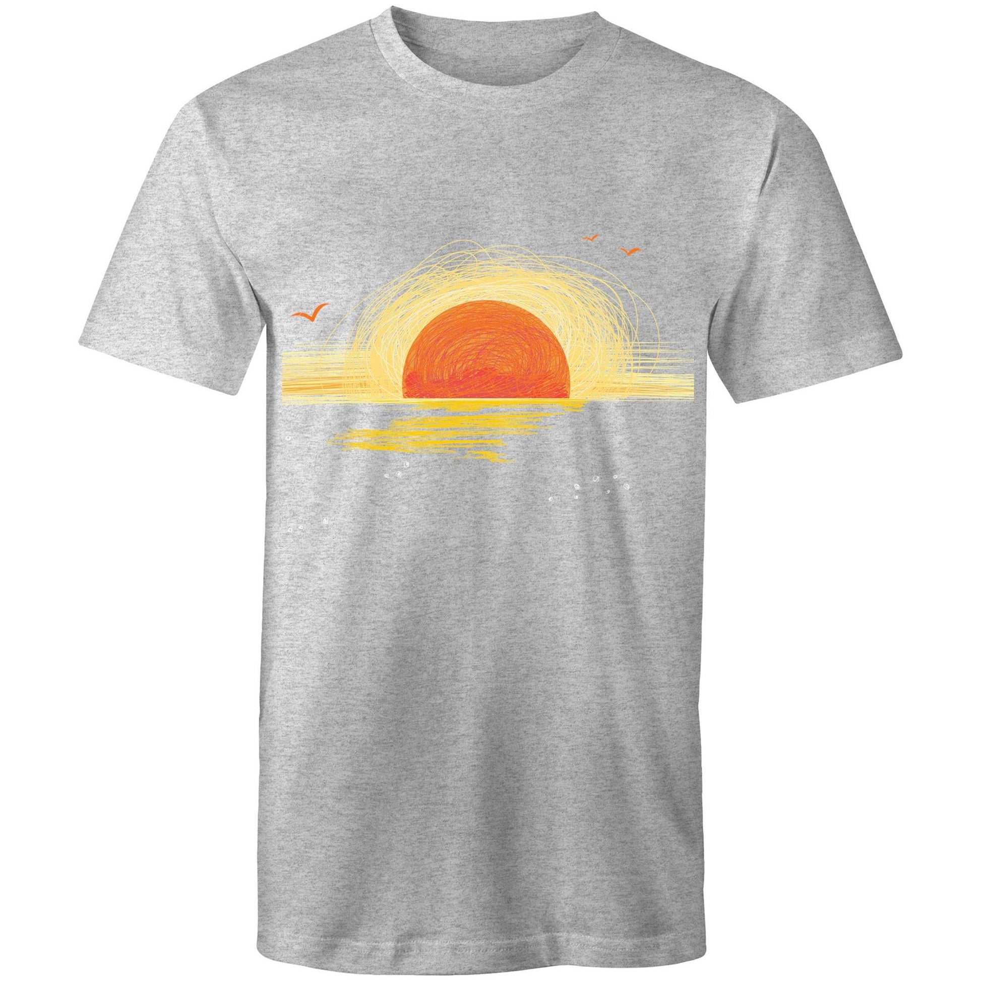 Earthfolk Printed T Shirt - Mens Relaxed Fit - Sunrise Sketch - The Crescent Moon