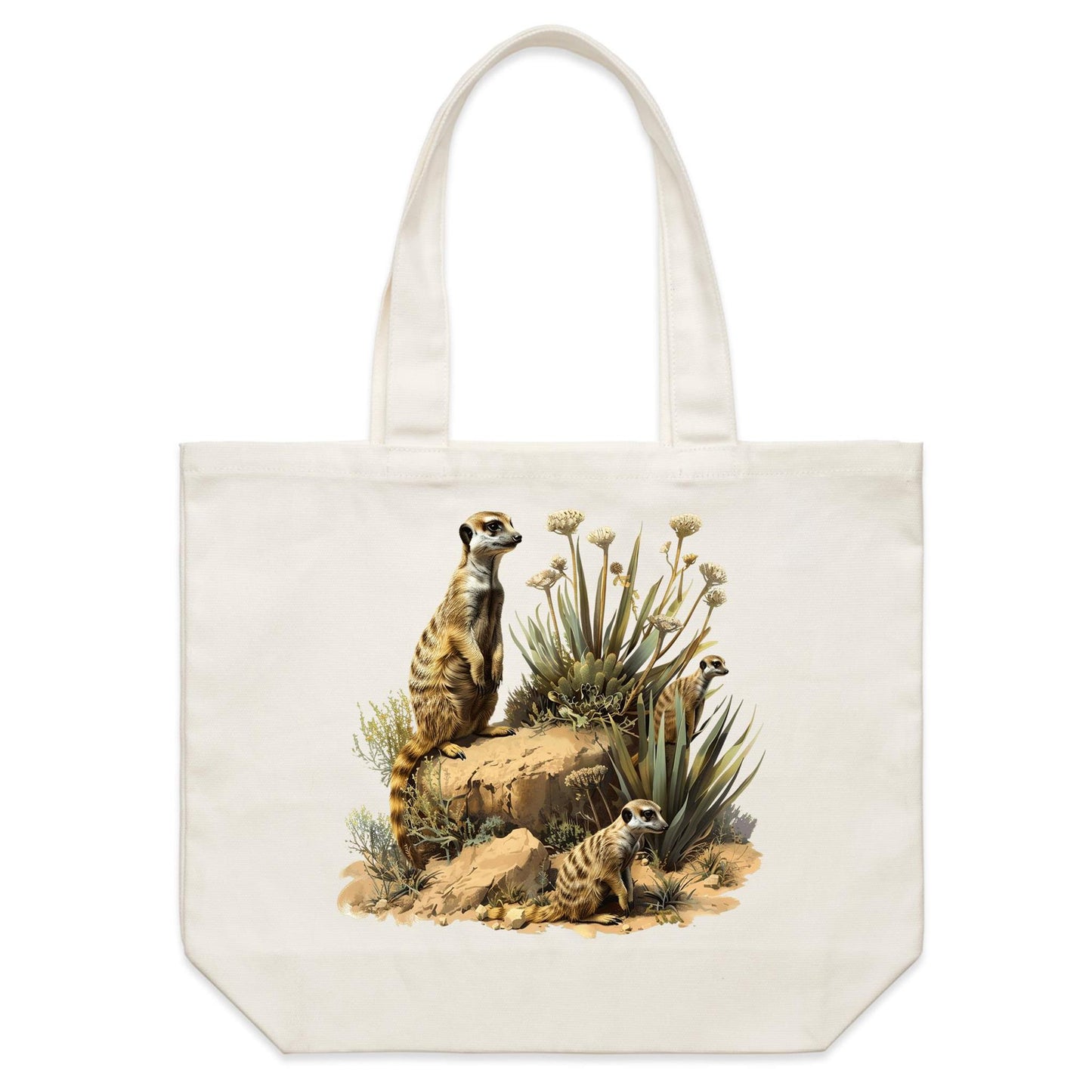 Earthfolk canvas Tote Bag - Meerkat Manor - The Crescent Moon